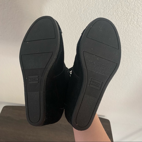 TOMS 380515 Boots Black Desert Wedge Ankle Booties size 7 - Picture 11 of 12